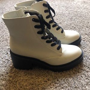 White combat boots